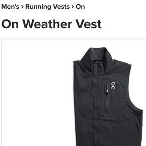 On Cloud Weather Lightweight Running Athletic Vest Black  Men’s XL